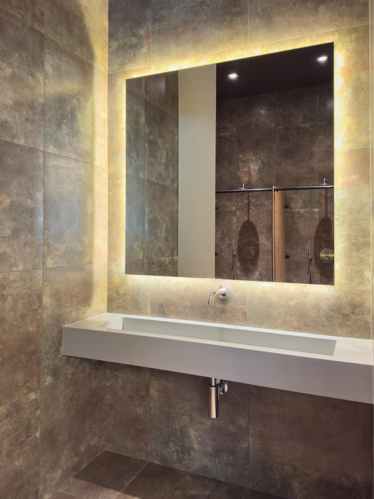 Team reviewing remodeling plans in a modern interior